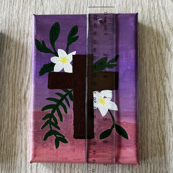 Handmade He Is Risen Easter Spring Painting on Canvas! - Picture 9 of 10